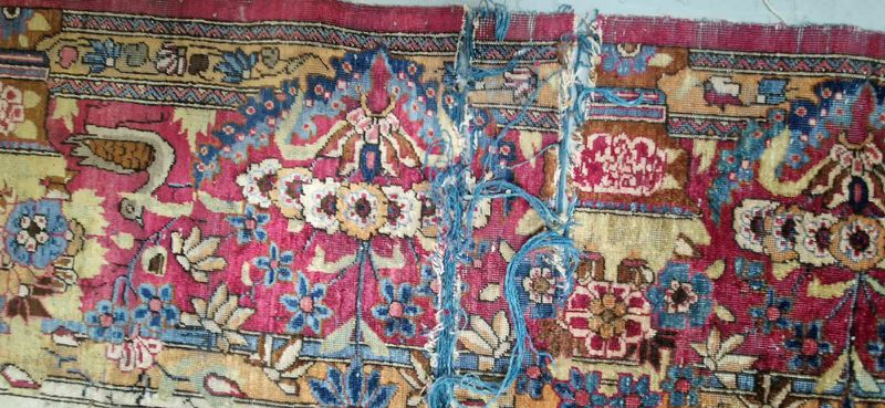 Tapis lavé et restauré en atelier